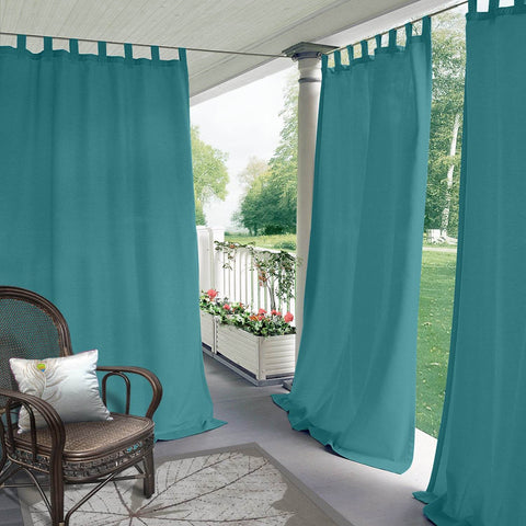 Rose Outdoor Curtains, Waterproof Thermal Insulated Blackout, Tab Top - Cololeaf