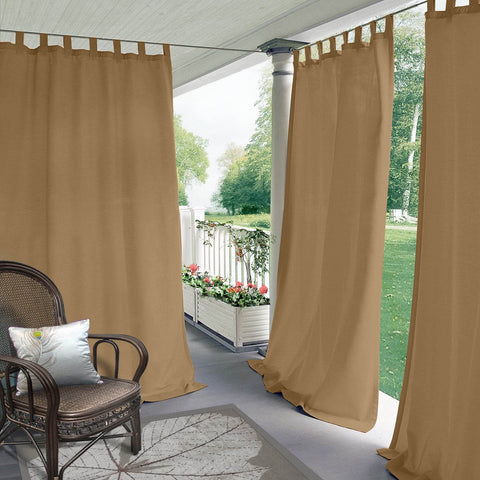 Rose Outdoor Curtains, Waterproof Thermal Insulated Blackout, Tab Top - Cololeaf
